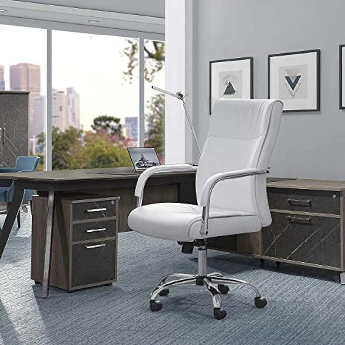 High Back Office Chair Conference Leather Executive with Padded Armrests, Adjustable Ergonomic Swivel Task Chair