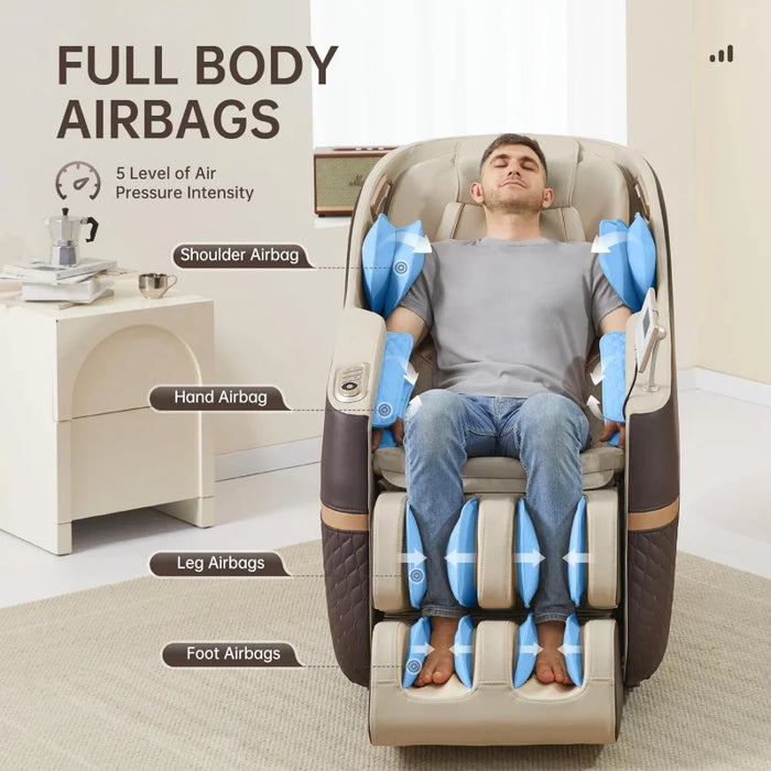 Real Relax Massage Chair, SL Track Full Body Zero Gravity Massage Chair Recliner with 18 Modes Yoga Stretch Blurtooth Heating AP