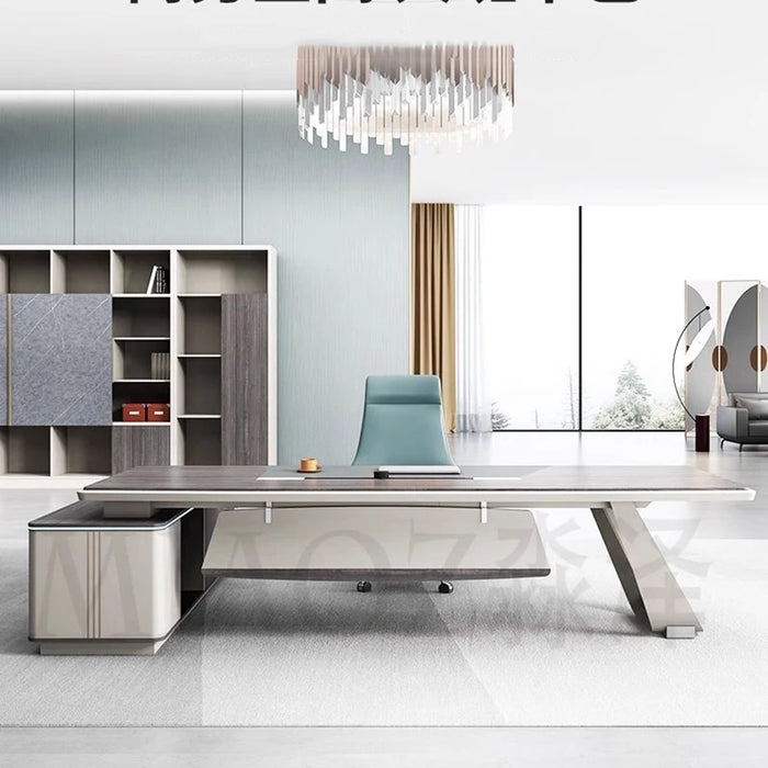 Luxury L Shape Work Table Corner Drawers Computer Meeting Office Desk Executive Storage Mesa De Escritorio Office Furniture