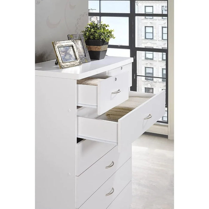 31.5 Inch Wide Chest of Drawers Kitchen Cabinet Storage Shelf 7 Drawer Wood Dresser for Bedroom Living Room Furniture