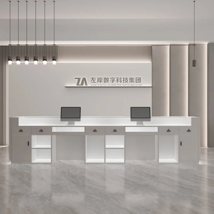 Luxury Cabinet Reception Desk Bar Counter Stand Beauty Store Spa Checkout Simple Conference Console Theke Rezeption Furniture