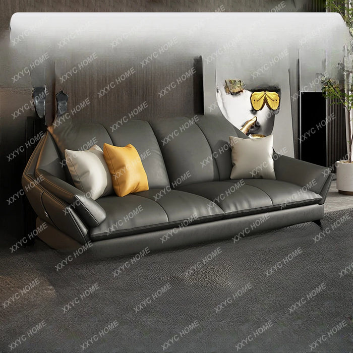 Leather Sofa Italian First Layer Cowhide Living Room Art-Sofa