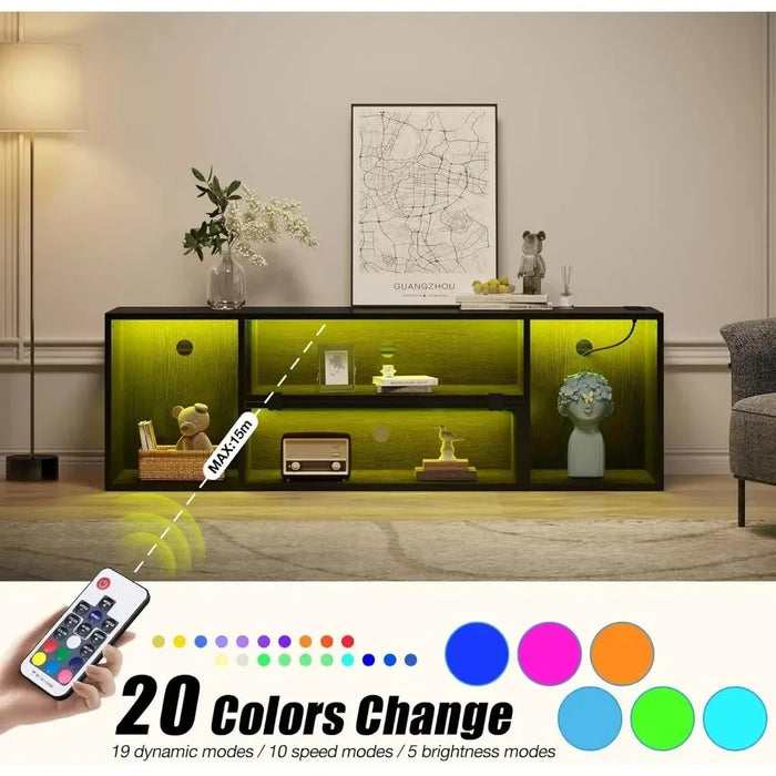 Tv Stand Living Room Furniture Free Shipping Deformable TV Stand With LED Strip Light and Power Socket for TVs Up to 70 Inches