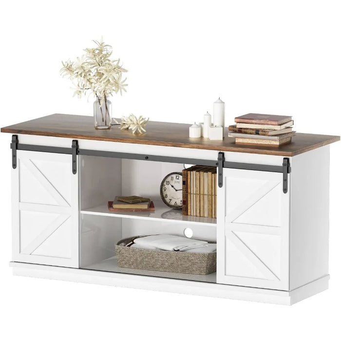 58 Inch Living Room Furniture for Tv Stands Farmhouse TV Stand and Entertainment Center for Televisions Up to 65 Inchs Home