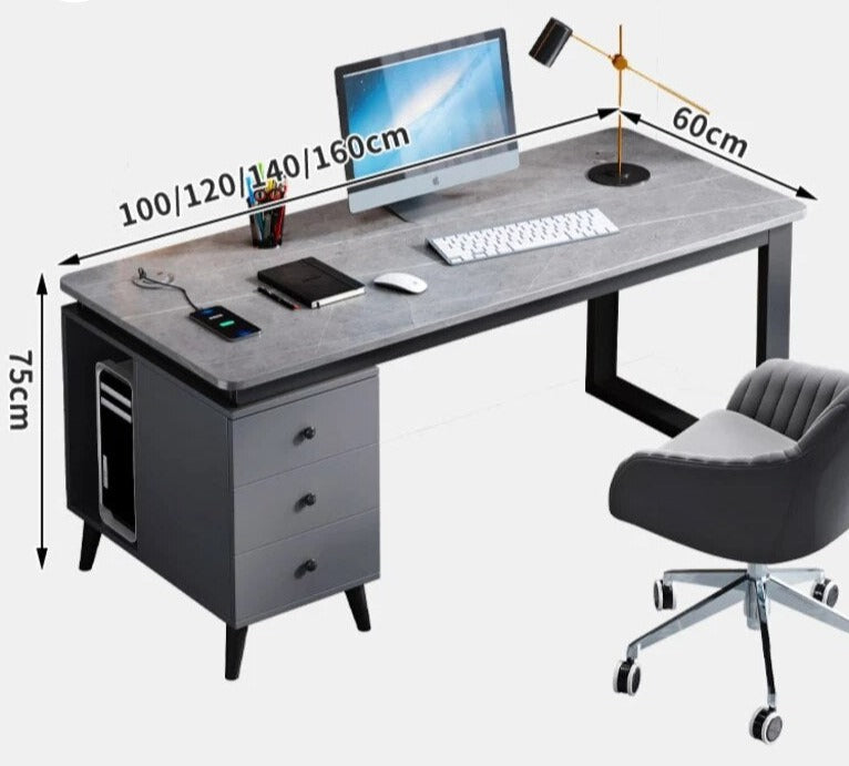 Slate Luxury Office Desks Modern Study Write Home Drawers Office Desks Simplicity Design Bureaux Meuble Work Furniture QF50OD