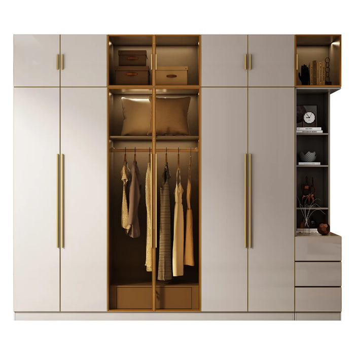 Cabinet, wardrobe, household bedroom, modern simplicity, light luxury, cloakroom, glass combination wardrobe
