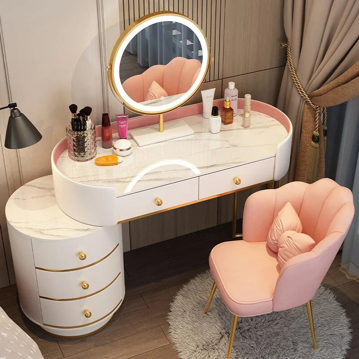 Lighting Drawer Dressing Table Luxury Nordic Bedroom Vanity Woman Makeup Dressing Table Tocador Maquillaje Household Products