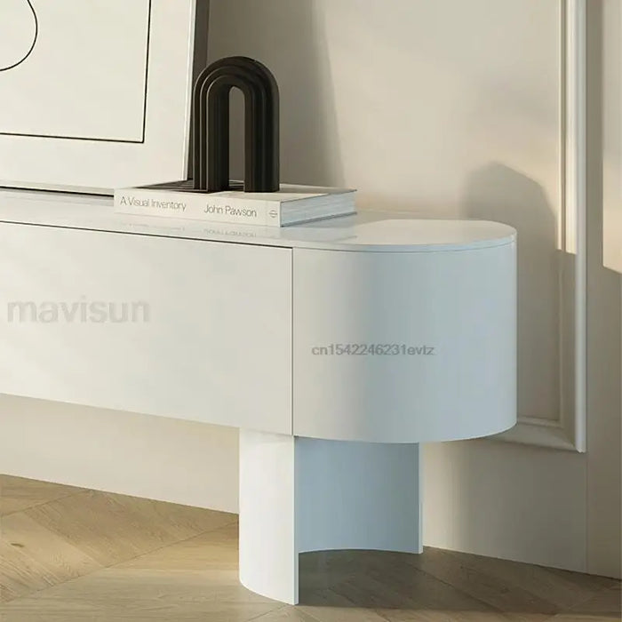 Modern Living Room Furniture High Curved Cabinet Feet Round Corner Television Stands Large Storage Space Tv Cabinets In White
