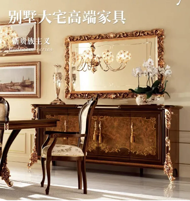 European side cabinet Italian villa restaurant furniture custom large room cupboard entrance locker