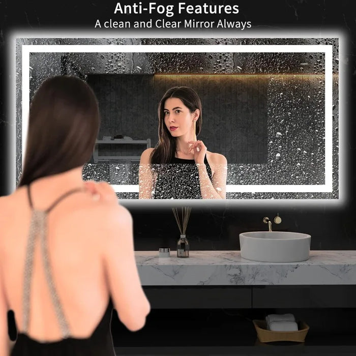 LED Bathroom Mirror with Lights, 60X36Anti-Fog, Dimmable, Lighted Bathroom Vanity Mirror for Wall, Memory Function