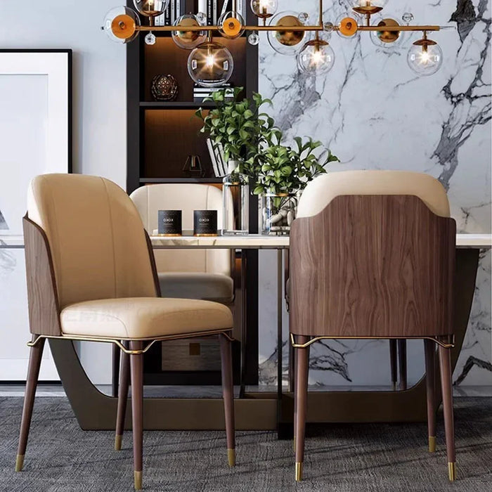 Luxury Dining Chairs Salon Living Room Nordic Ergonomic Leather Designer Office Chair Balcony Hotel Chaise Balcony Furniture