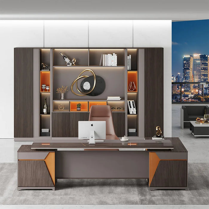 Simple modern office large shift desk office furniture desk chair combination