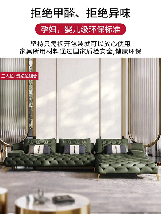 Italienische licht luxus minimalistischen matt leder sofa gerade reihe pull schnalle villa wohnzimmer designer angepasst leder s