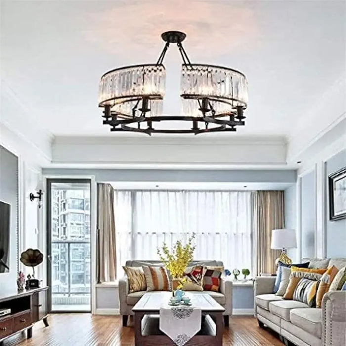 Modern Elegant Round Chandelier Ceiling Light Crystal Droplets Simply Stunning Effect crystal chandelier
