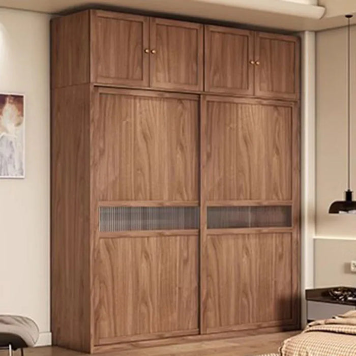 Wood Multifunction Wardrobe Modern Hanging Storage Drawers Shelf Wardrobe Sliding Doors Display Placard De Vetement Furnitures
