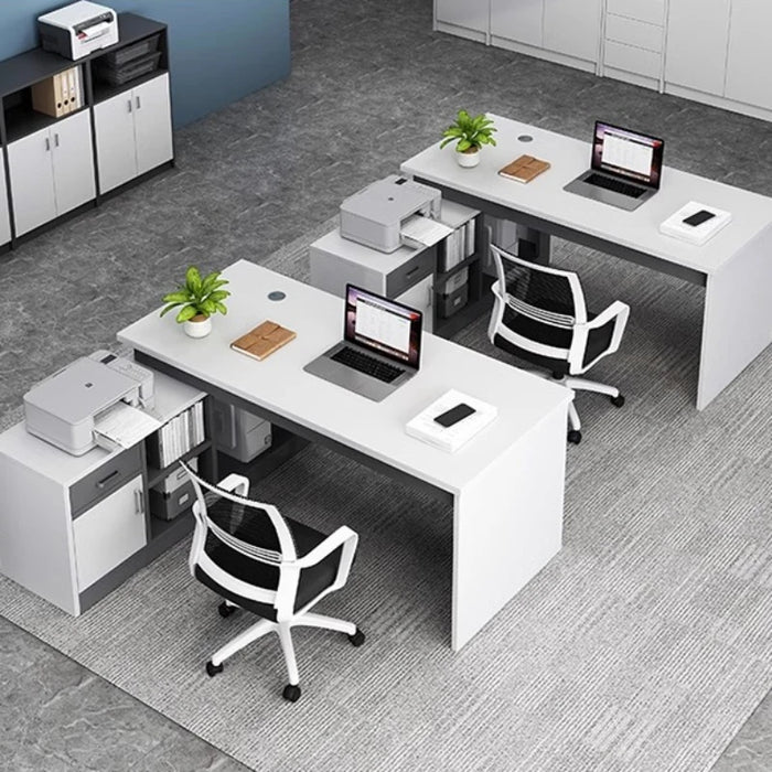White Wide Computer Table Office Storage Wood Executive Reading Office Desk Laptop Writing Escritorios De Oficina Furniture