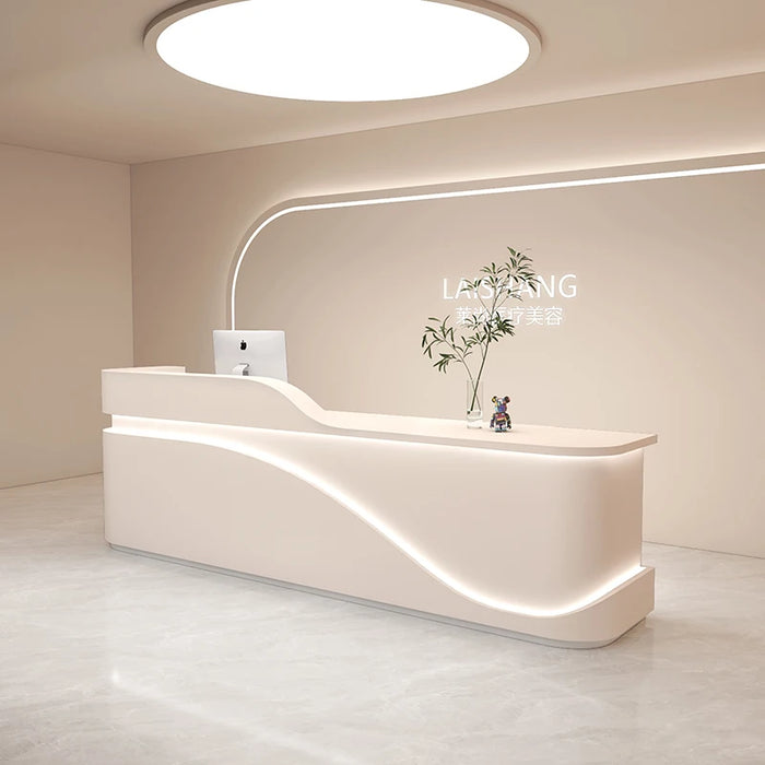 White Modern Cash Counter Desk Reception Store Luxury Office Desk Restaurant Counter Cafe Empfangstheke Bar Furniture Counter