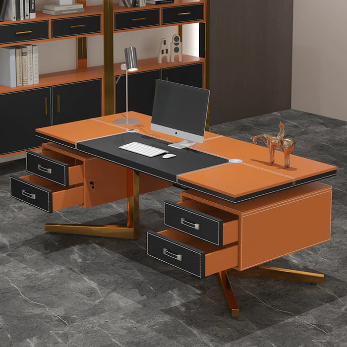 Luxury Computer Modern Desk Workstation Drawers Counter Executive Desk Storage Console Escritorios De Oficina Office Furniture
