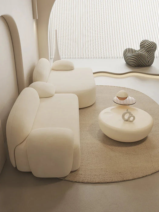 Jiji Cream Style Fabric Sofa Combination Modern Living Room Home