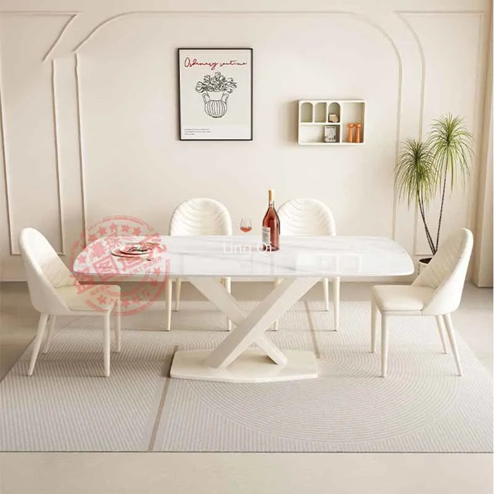 Modern Nordic Dining Table Set 4 Chairs Waterproof Waterproof Living Room Tables Coffee Food Mesa Table A Manger Home Furniture
