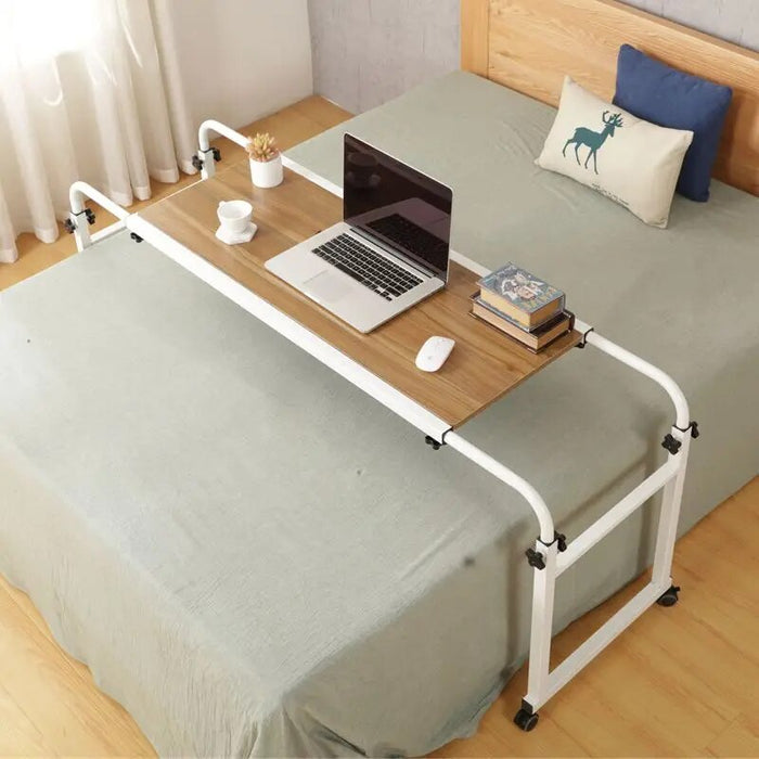 Laptop Computer Table Portable Folding Desk Cross Bed Height Adjustable and Movable Lifting Bedside Desk Office Home Furniture