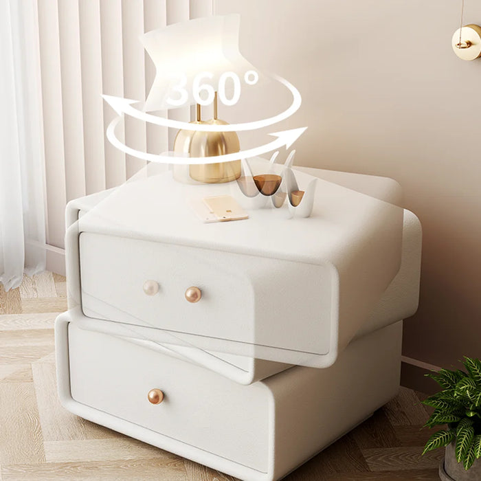 Adjustable Bedside Table White Modern Handle Movable Rotating Cabinet Kids Nightstands Minimalist Muebles Kid Bedroom Furniture