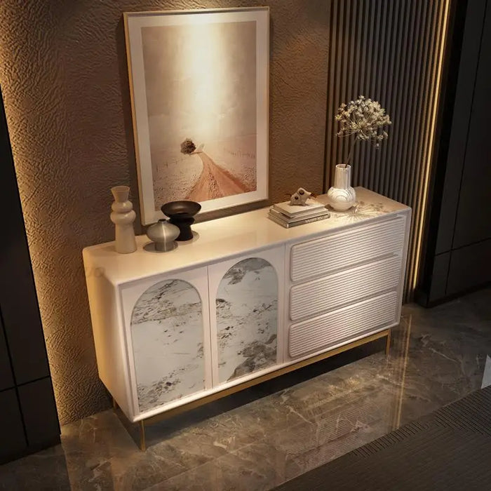 White Sideboard For Living Room Modern Design Household Cupboards Solid Wood Furniture Simplicity Cream Style Kitchen Cabinet