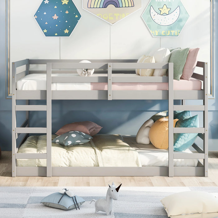 Twin Over Twin(Full Over Full)Bunk Bed with Ladder