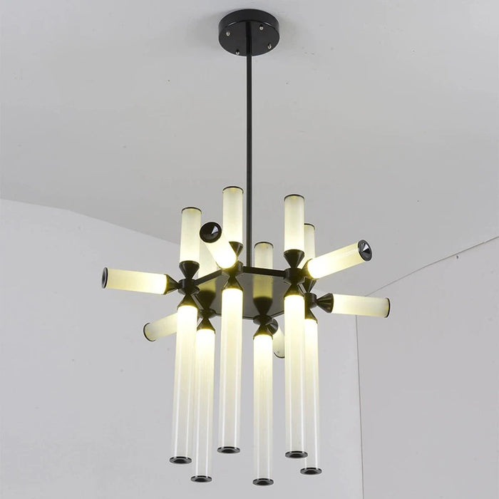AiPaiTe modern living room glass tube chandelier Nordic study bar, hotel coffee shop decoration chandelier