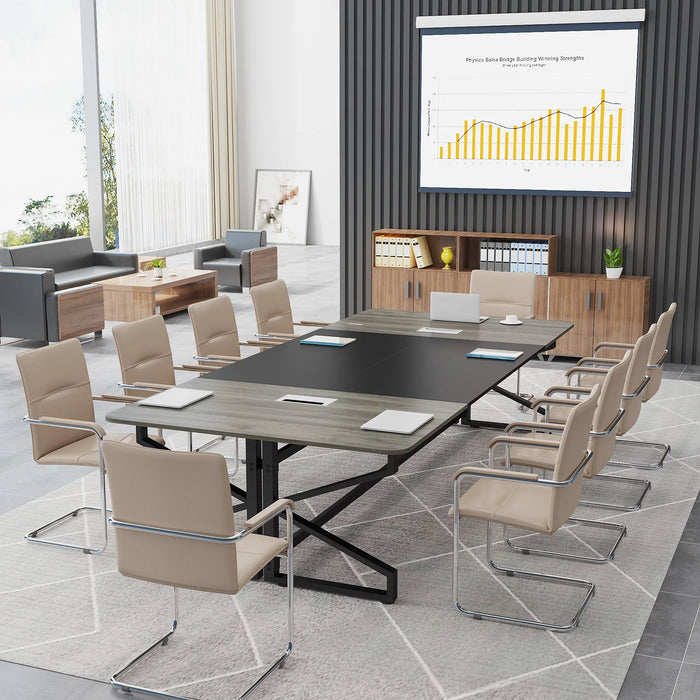 Tribesigns 8FT Conference Table, Rectangular Meeting Room Tables with Cable Grommet, 94.48L x 47.24W x 29.52H Inch