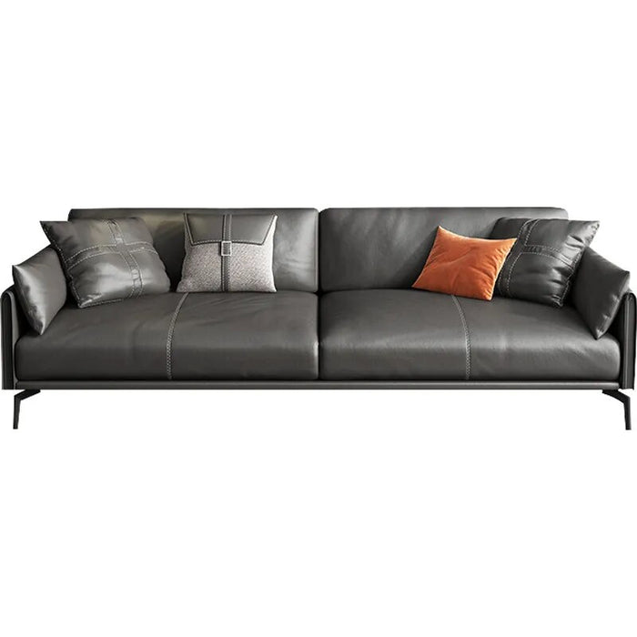 Italian-Style Light Luxury Napa Leather Sofa Living Room Fashionable Simple Modern Office Straight Sofa
