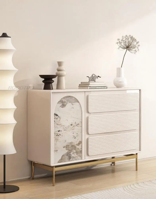 White Sideboard For Living Room Modern Design Household Cupboards Solid Wood Furniture Simplicity Cream Style Kitchen Cabinet