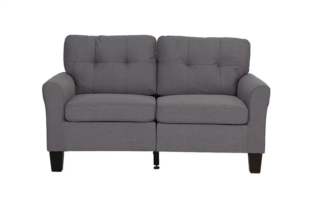 Living Room Furniture 2pc Sofa Set Coffee Polyfiber Tufted Sofa Loveseat w Pillows Cushion Couch Plywood base