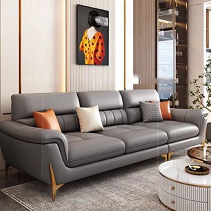 Genuine Leather Sofa Cushion Soft Nordic Loveseat Floor Sofa Modern Chaise Lounge Sillon Relax Reclinable Para Salon Furniture