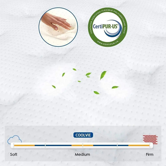 Coolvie Queen Mattress, 10 Inch Hybrid Mattress Queen Size, Individual Pocket Springs with Memory Foam, Bed in a Box