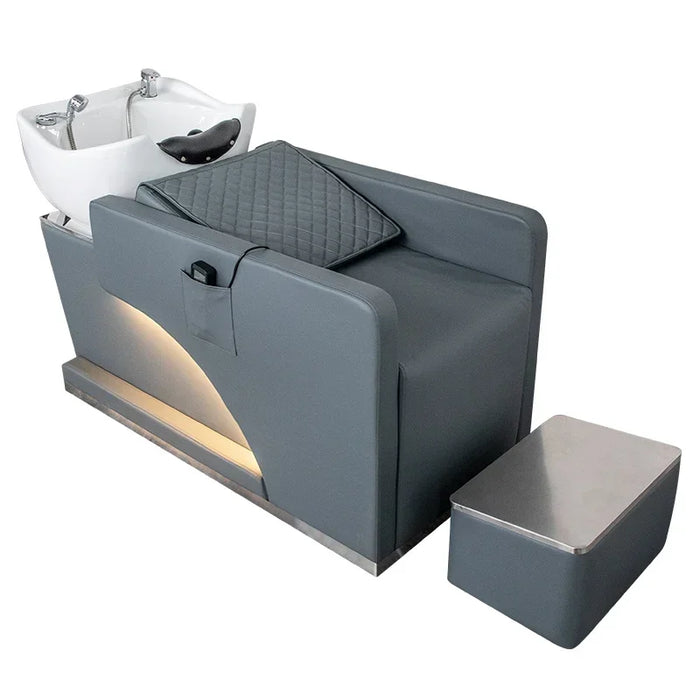 Shower Head Shampo Chair Luxury Luxury Adjust Hair Washing Station Chair Ergonomics Shampouineuse Salon Equipment MQ50XF