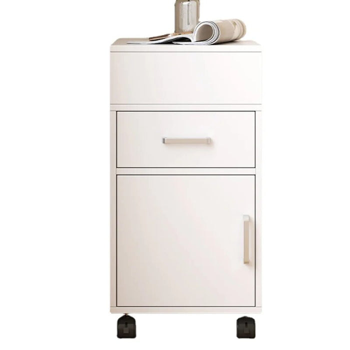 Storage Cabinet Simple Modern Night Tables Small With Roller Mobile Nightstands Bedroom Narrow Seam Sofa Coffee Table