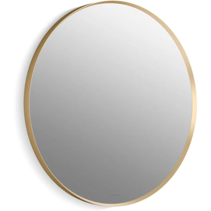 Essential 28" Round Wall Mirror Vanity Mirror With Frame Bathroom Mirrors Moderne Brushed Gold Freight Free Miroir Bath Fixture