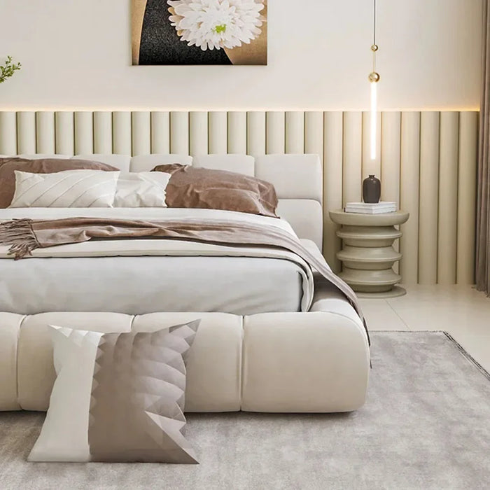 Modern Floor Bed Single Wooden Multifunctional Frame Structure Platform With Nightstands Upholstered Yatak Living Room Furniture