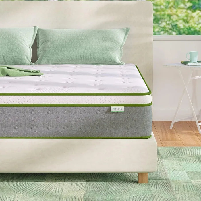 Novilla Queen Size Mattress, 10 Inch Hybrid Pillow Top Queen Mattress in a Box with Gel Memory Foam & Individually