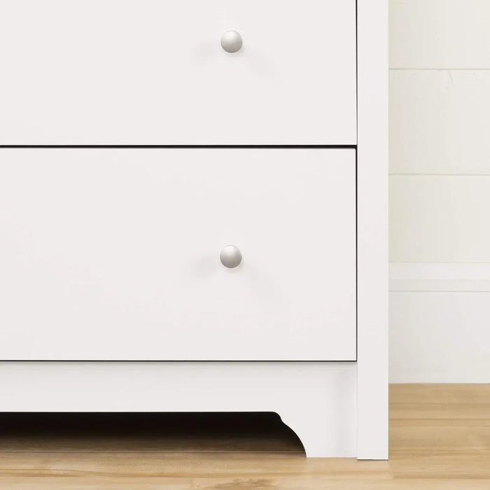 Vito 6-Drawer Double Dresser Pure White Vanity Desk Dressers for Bedroom Furniture Toilet Furniture Makeup Toiletries Fabric