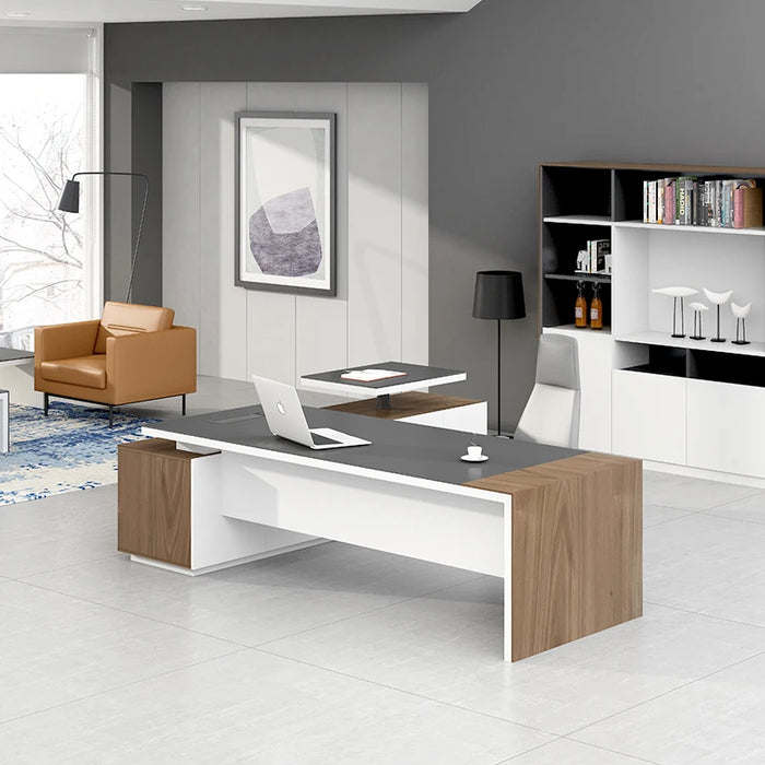 Modern Office Furniture Desk Wood L Shaped Boss Computer Table Drawer Managers Office Table Executive