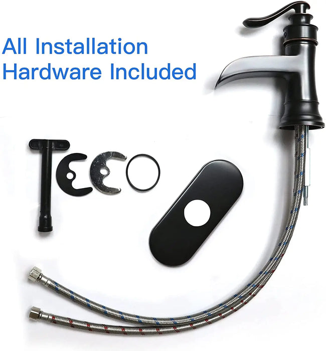 Bathroom Faucet Matte Waterfall Sink Farmhouse Bath Vanity Single Hole Faucets One Handle Basin Antique centerset Restroom
