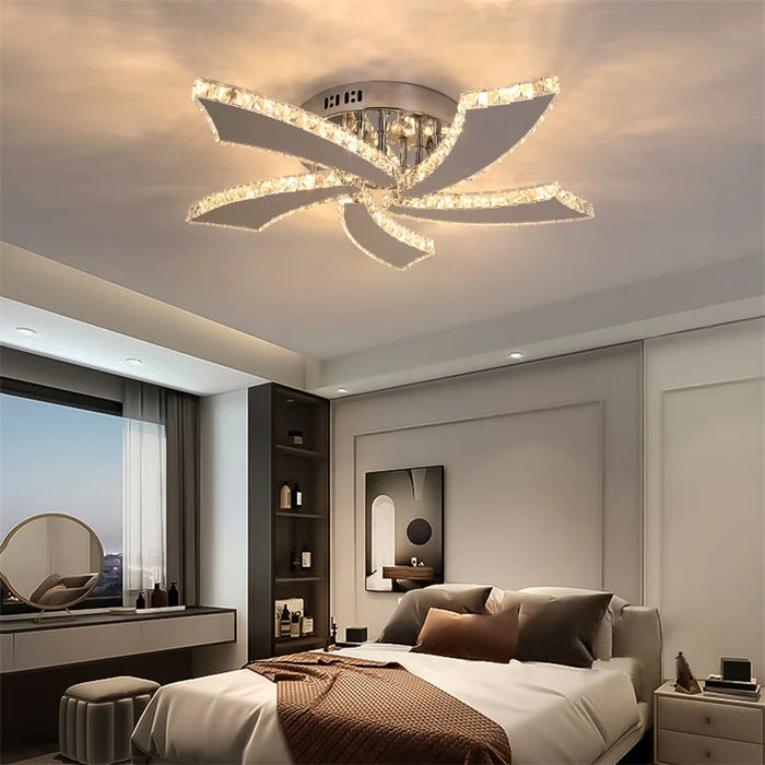 Modern Crystal Led Chandeliers For Ceiling Stainless Steel Lustres For Kitchen Luminarias Fixtures HangingPlafonier Lamp Bedroom