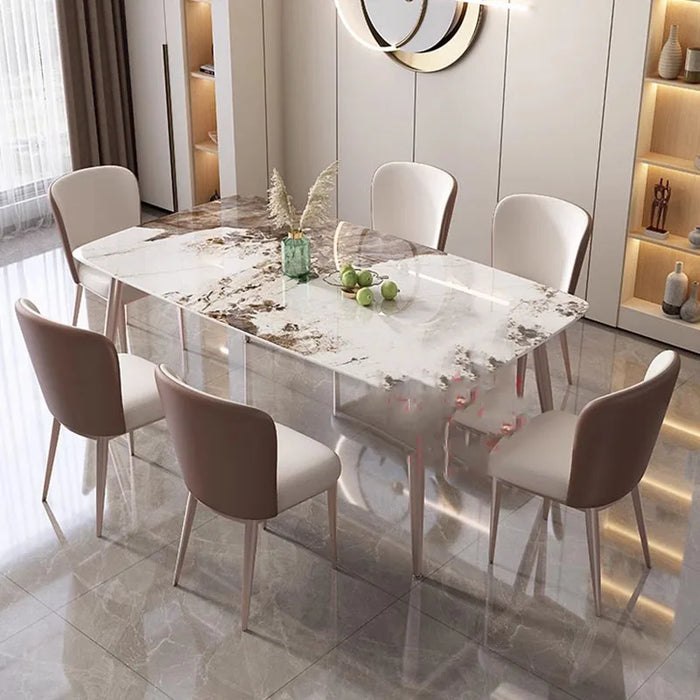 Chairs Nordic Dining Table Luxury Unfolding Rectangle Industrial Dining Table 8 People Living Mesa De Comedor Kitchen Furniture