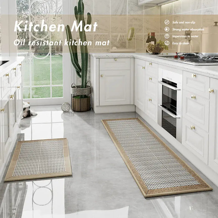 Kitchen Rug 100% Polyester Kitchen Mat Non Skid Soft Kitchen Carpet Absorbent Kitchen Runner Rug Washable Kitchen Floor Mat