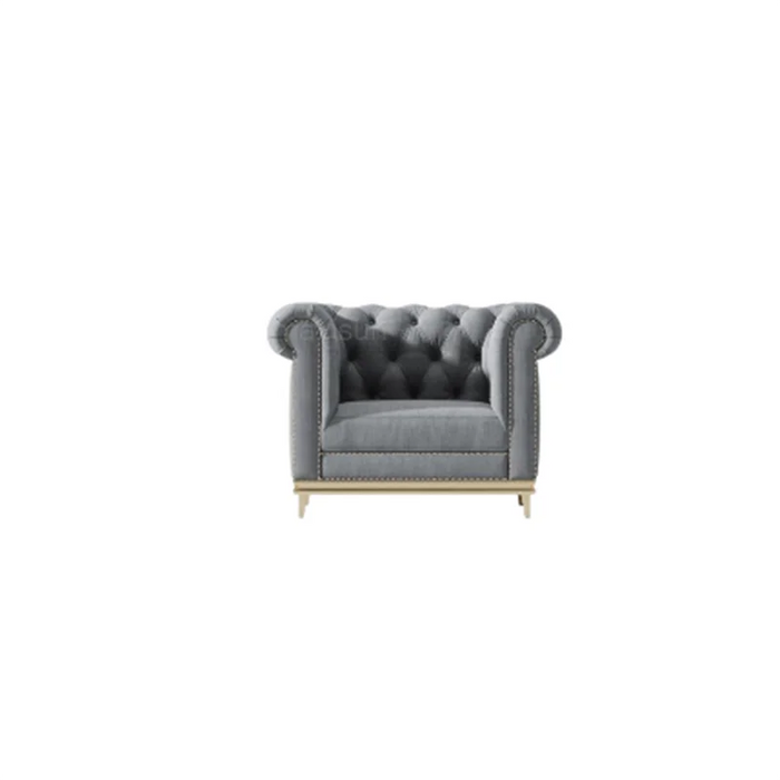 Nordic Office Upholstered Chesterfield Sofa ArmChair High Quality Grey Fabric Sofa Set Muebles Hogar Bedroom Furniture WXHYH