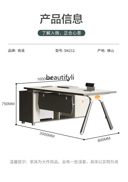 Office Tables Simple Modern Light Luxury Executive Desk and Chair Combination Fashion Office Desk Minimalist Style