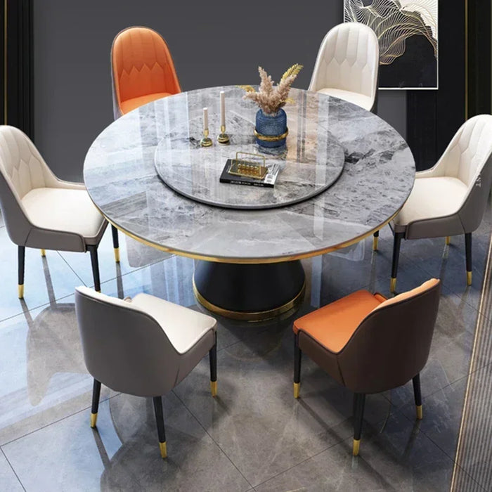 Center Round Dining Tables Mobile Dressing Console Stone Luxury Dining Table Set 4 Chairs Turntable Tavoli Da Pranzo Furniture