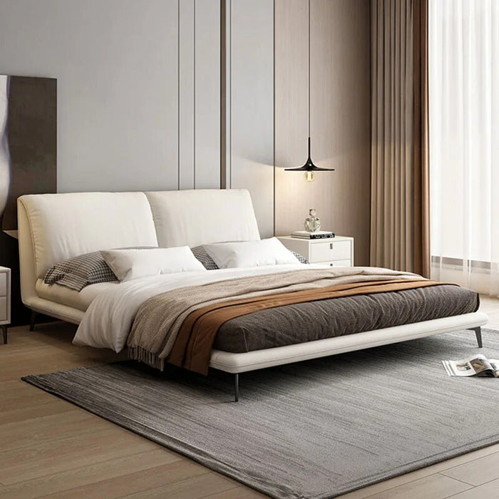 Modern French Bed Frame Frame Structure With Storage Twin Full Size Bed Wooden Multifunctional Nightstands Desk Yatak Furniture